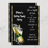 Farewell Party Einladung Card Good Bye Black (Vorne/Hinten)