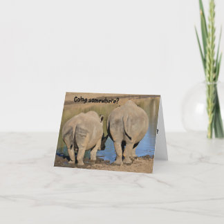 Farewell South Africa Rhinoceros Card Dankeskarte