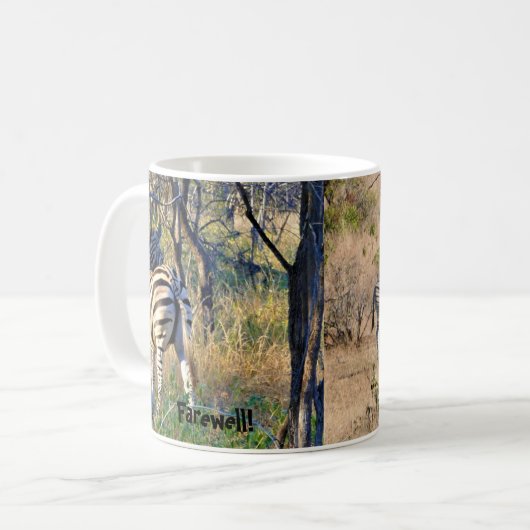 Farewell Südafrika Zebra-Tasse Kaffeetasse (Vorderseite Links)