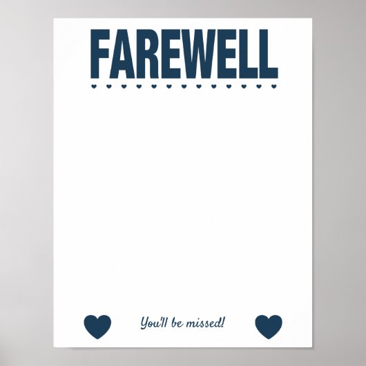Farewell Verlassend Party Guest Book Poster (Vorne)