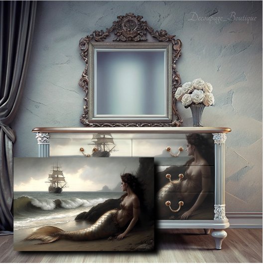 Farewell Voyage Mermaid Decoupage Seidenpapier