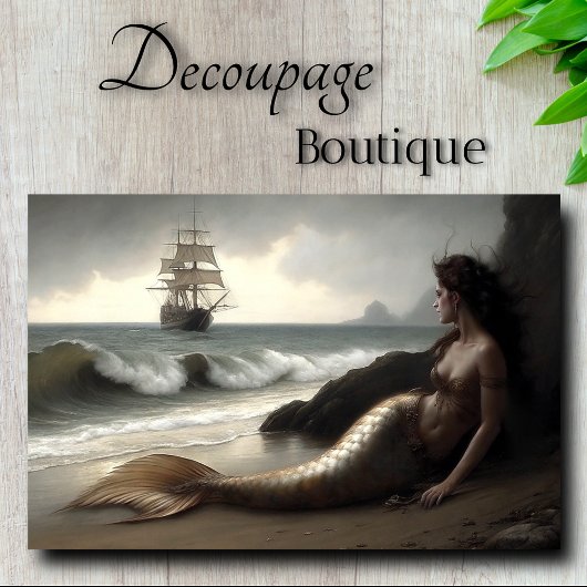 Farewell Voyage Mermaid Decoupage Seidenpapier