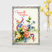 Farewell wünscht Vintage Karte (Gelbe Blume)