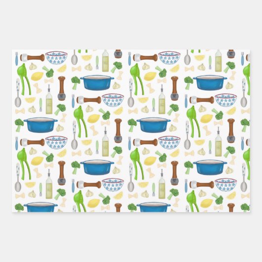 Farfalle Bow Krawatte Pasta mit Knoblauch und Lemo Geschenkpapier Set (Vorderseite 2)