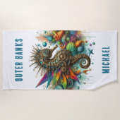 FARFUL FANTASY STEAMPUNK SEEPFERD STRANDTUCH (Vorderseite)