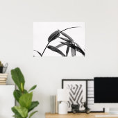 Fargesia sp. Bambus in Schwarz und Weiß Poster (Heimbüro)
