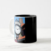 Fargo Clock Zweifarbige Tasse (Vorderseite Links)