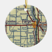 Fargo ND Alte Karte Keramik Ornament (Vorne)