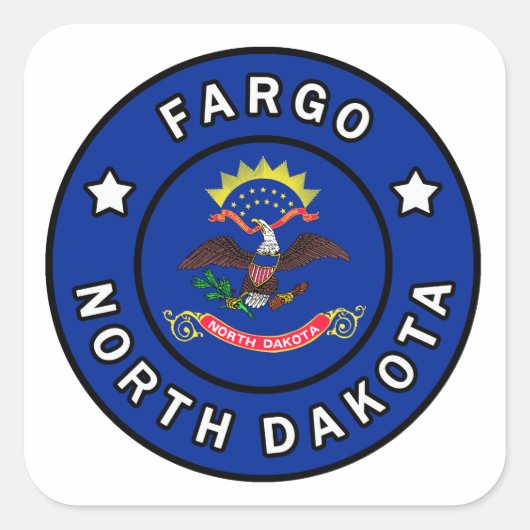 Fargo North Dakota Quadratischer Aufkleber (Vorderseite)