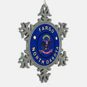 Fargo North Dakota Schneeflocken Zinn-Ornament (Links)