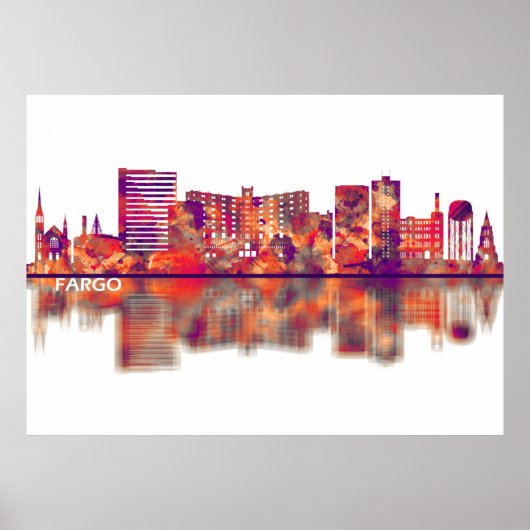 Fargo North Dakota Skyline Poster (Vorne)