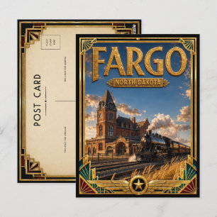 Fargo North Dakota Vintage Art Deco Golden Age Postkarte