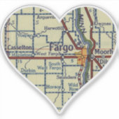 Fargo Vintag Map Aufkleber (Vorderseite)