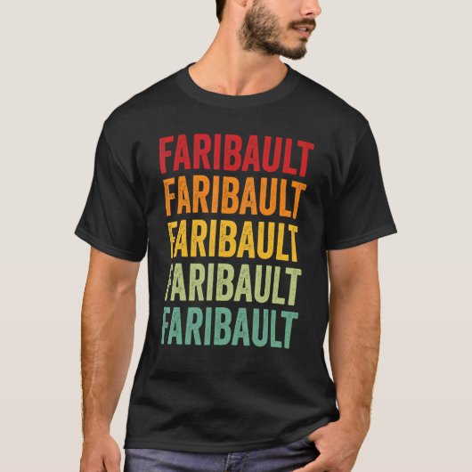 Faribault County Minnesota Rainbow Text Design T-Shirt (Vorderseite)