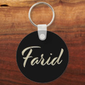 Farid-weißer Button-Schlüsselger Schlüsselanhänger (Vorderseite)