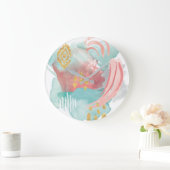 Faridas Abstrakt - Geräumige Farben Große Wanduhr (Zuhause)