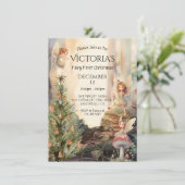 Fariy 1. Weihnachts verzauberter Wald Toadstool Einladung (Stehend Vorderseite)