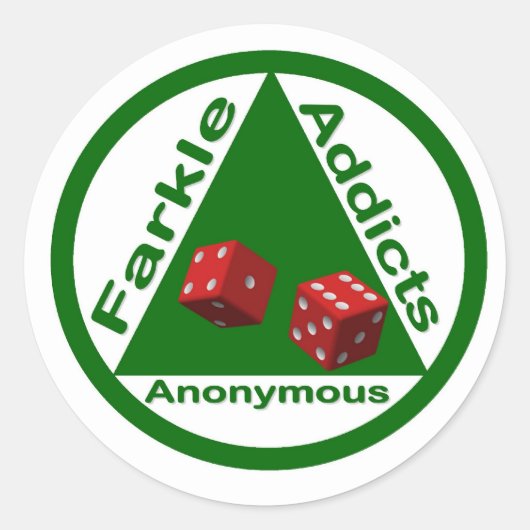 Farkle Addicts anonym Runder Aufkleber (Vorderseite)