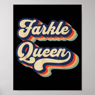 Farkle Queen Vintage Farkle Würfelspiel Damen  Poster