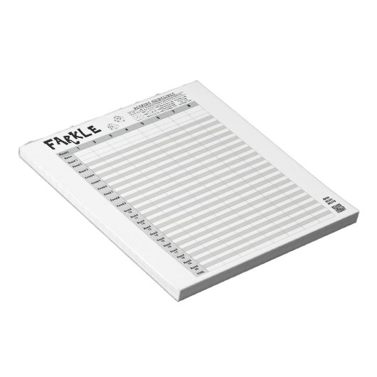 Farkle Score Sheets mit Regeln einfach wegreißen Notizblock (angewinkelt)