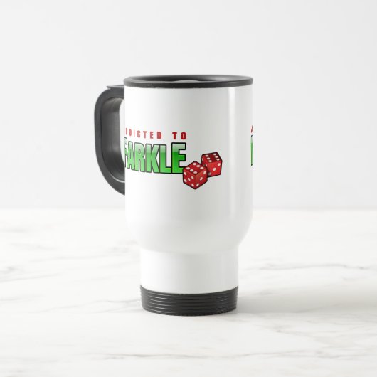 FARKLE - süchtig Reisebecher (Vorderseite Links)