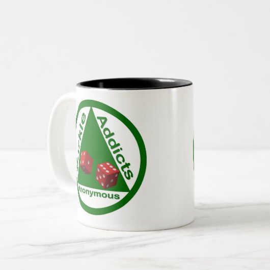 Farkle Süchtige anonym Zweifarbige Tasse (Vorderseite Links)