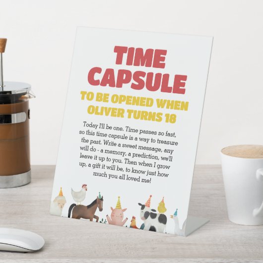 Farm 1st Birthday Time Capsule Sockelschild (In SItu)