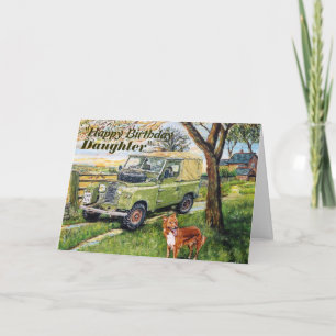 "FARM" 4x4 vehicle Daughters Birthday Karte