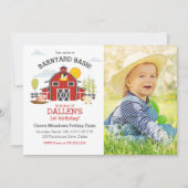 Farm Animal 1. Geburtstag Foto Einladung (Vorderseite)