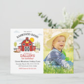 Farm Animal 1. Geburtstag Foto Einladung (Stehend Vorderseite)