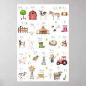 Farm Animal Alphabet ABC Poster Kids Room Decor (Vorne)