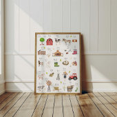 Farm Animal Alphabet ABC Poster Kids Room Decor