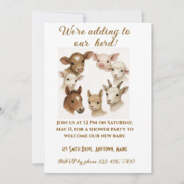 Farm Animal Baby Shower Invitation Einladung