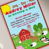 Farm Animal Barnyard Baby Shower Einladung
