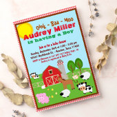 Farm Animal Barnyard Baby Shower Einladung
