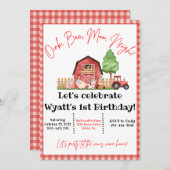 Farm Animal Barnyard Bash Birthday Einladung (Vorne/Hinten)