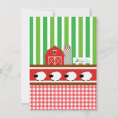 Farm Animal Barnyard Birthday Baby Dusche Dankeskarte (Rückseite)