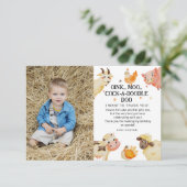 Farm Animal Barnyard Birthday Party Dankeskarte (Stehend Vorderseite)