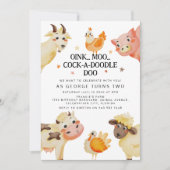 Farm Animal Barnyard Birthday Party Einladung (Vorderseite)