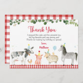 Farm Animal Barnyard Greenery Geburtstag Vielen Da Einladung (Vorne/Hinten)