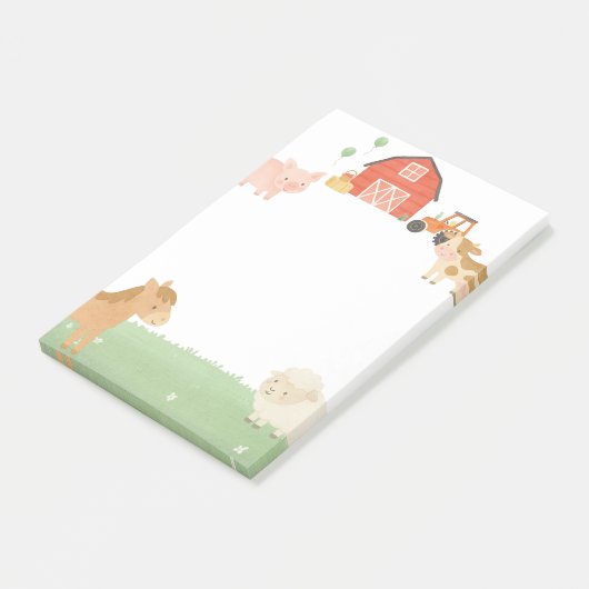 Farm Animal Barnyard Wasserfarbe Sticknotizen Post-it Klebezettel (angewinkelt)