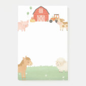 Farm Animal Barnyard Wasserfarbe Sticknotizen Post-it Klebezettel (Vorderseite)