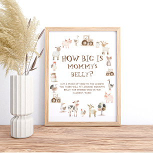 Farm Animal Barnyard Wie groß ist Mama's Bauch Poster
