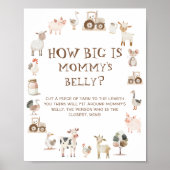 Farm Animal Barnyard Wie groß ist Mama's Bauch Poster (Vorne)