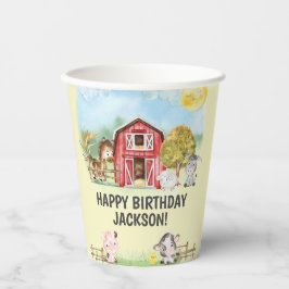 Farm Animal Barry Thema 2. Geburtstag Pappbecher