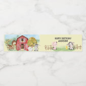 Farm Animal Barry Thema 2. Geburtstag Wasserflaschenetikett (Einzelnes Label)