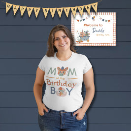 Farm Animal Birthday Boy Mama Party T-Shirt