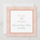 Farm Animal Birthday Bunny Orange Gingham (Rückseite)