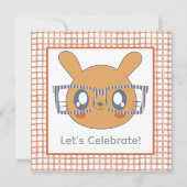 Farm Animal Birthday Bunny Orange Gingham (Vorderseite)