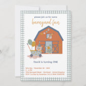 Farm Animal Birthday Einladung Barnyard Geburtstag (Vorderseite)